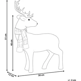 Beliani Rentier 51 cm Weiß