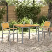 VidaXL Gartenstühle 2 Stk. Stapelbar Grau Massivholz Akazie und