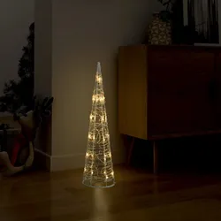 LED-Kegel Acryl Weihnachtsdeko Pyramide Warmweiß 60 cm