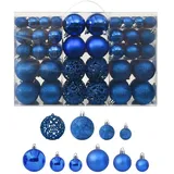 vidaXL 100-tlg. Weihnachtskugel-Set Blau