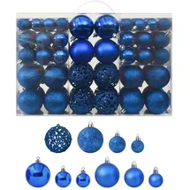 vidaXL 100-tlg. Weihnachtskugel-Set Blau