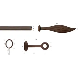 GARESA Gardinenstange Esperanca braun Rost L:110cm Ø:16mm, Metall, Gardinenstangen, rustikale Vorhanggarnitur, verlängerbar, Eisen, mit Ringe