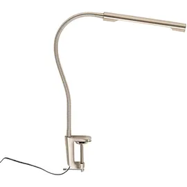 QAZQA Klemm-Schreibtischlampe Stahl inkl. led mit Touch-Dimmer - Lionard