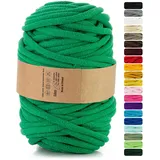 Netuno 1x Makramee-Garn Grün 9 mm 50 m Makramee Kordel Baumwolle mit Polyesterkern Baumwollkordel Schnur Bastelgarn farbig für Dekoration Wandbehang Blumenampel Cotton Cord Macrame
