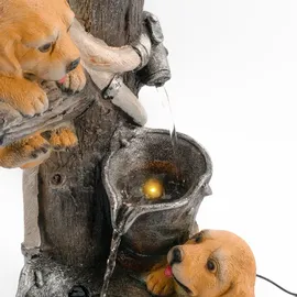 esotec Solarbrunnen Hundewelpen