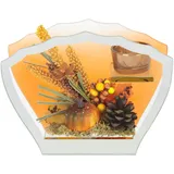 I.GE.A. Dekoobjekt Mit Teelichtkerze Kunstblumen Kerzenständer 20cm orange