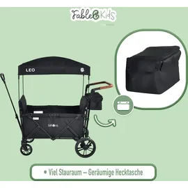 fablekids Bollerwagen LEO X2Lite schwarz Hecktasche Abdeckhaube schwarz