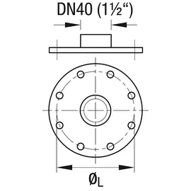 feueranker Flanschplatte 8-Loch 180 mm Dichtung