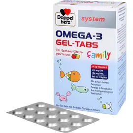 Doppelherz System Omega-3 Family Gel-Tabs 60 St. Erdbeere