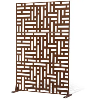 Vevor Paravent, 91x50,8x191 cm, Sichtschutzwände & -paneele für den Außenbereich, freistehende Trennwand mit Ständer, dekorativer Garten-Sichtschutz für Balkon, Terrasse, Innenbereich, Braun
