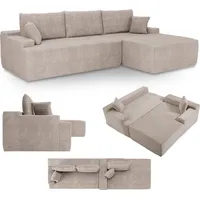 Juskys Sofa Coredo rechts, Cord Taupe