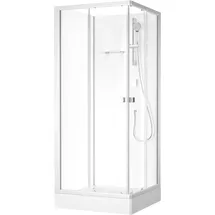 Marwell Fresh Shower Square Komplettdusche mit Gleittüren 85 x 205 cm Duschkabine Silber