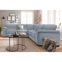 Ecksofa SIT & MORE "Montego L-Form" Sofas Gr. B/H/T: 256cm x 88cm x 227cm, Struktur, langer Schenkel rechts, mit Bettfunktion, grau (hellgrau) wahlweise mit Bettfunktion und Schubkasten