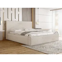 WFL GROUP Polsterbett Terra mit Bettkasten Beige Boucle 200x200 cm