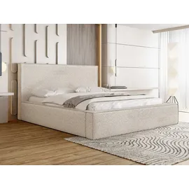 WFL GROUP Polsterbett Terra mit Bettkasten Beige Boucle 200x200 cm