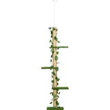 PawHut Kratzbaum Deckenhoch 202-242 cm, höhenverstellbar Kletterbaum mit Kippschutz, Spielbaum aus Jute in Grün und Gelb   Aosom.de