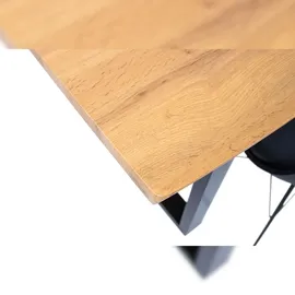 Sam Esstisch Baumkante Holz-Optik Wildeiche 160 x 85 U-Gestell schwarz JOSY