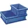 tecwerk Transportbehälter L600xB400xH120mm blau PP Muschelgr.Seitenwände geschl.TECWERK