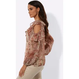 CREATION L Druck-Bluse ecru/papaya 48