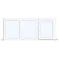 Dreiflügeliges Fenster, Kunststoff, Kömmerling 70 AD, Weiß, 1510 x 635 mm, 2-fach Verglasung, individuell online konfigurieren