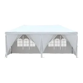 vidaXL Partyzelt Faltbar mit Seitenwänden Weiß 3 x 6 m