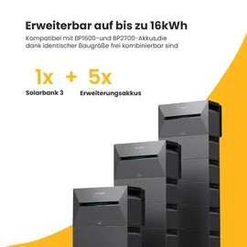 Anker SOLIX Solarbank 3 E2700 Pro 2x 2,68 kWh inkl. Power Dock + 12x 500W Solarmodule + Smarter Zähler