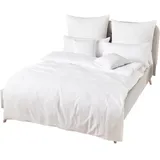 Traumschlaf Hotelbettwäsche Gestreift Weiß 200 x 220 cm + 2 x 80 x 80 cm