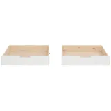 OTTO home Bettschubkasten OTTO HOME "Janne", weiß (weiß, natur), B:94cm H:20cm, Schubladen, Bettschubkasten, 2er Set, Kiefernholz und MDF, Breite je Schubkasten 97 cm