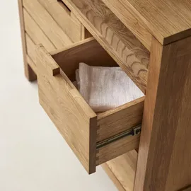 Tikamoon Waschtischunterschrank Serena aus massiver Eiche 80 cm