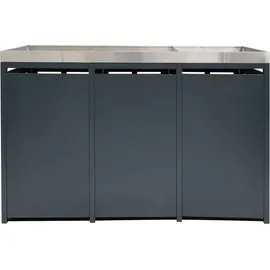 Mendler Mülltonnenbox HWC-K14 124 x 200 x 84 cm anthrazit