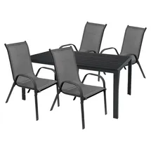 Mojawo Gartengarnitur 5-tlg. Schwarz/Grau