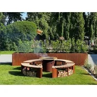 Badeko Metalldekoration Badeko Grill-/Feuerstelle „Freiburg“ in Edelrostoptik