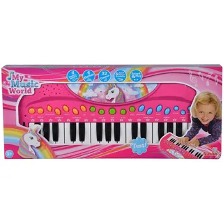 Simba My Music World Einhorn Keyboard, 32 Tasten, versch. Sound Modi, 4 Rhythmen, Demos, 42cm, ab 3 Jahre
