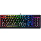 Razer BlackWidow V3 (Green Switch) – Mechanische Gaming-Tastatur (Clicky Mechanische Schalter, Doubleshot-ABS-Tasten, Multifunktions-Roller und Medientaste, Handgelenkauflage) UK-Layout | Schwarz