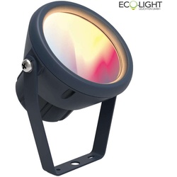 Lutec LED Erdspieß-Strahler MINI-LETO, IP65, 7.5W RGB + 2700-6500K 400lm 100°, Bluetooth MESH, 150cm Steckerkabel, anthrazit ECO-6602903424