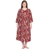 Ulla Popken Bademantel Paisley Rot L-XL