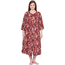 Ulla Popken Bademantel Paisley Rot L-XL