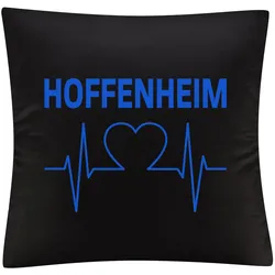 multifanshop Kissenbezug - Hoffenheim - Herzschlag - Druck blau - Kissen