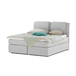 Wohnwert Boxspringbett  Dormian Saman , grau , Maße (cm): B: 180 H: 127