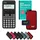 Casio fx-82DE CW inkl. Schutztasche Rot & Fachbuch (96 Seiten, DIN A5) –