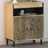 Beistellschrank 60x33x75 Cm Massivholz Mango