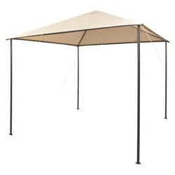 Pavilion Partyzelt Überdachung 3x3 m Stahl Beige