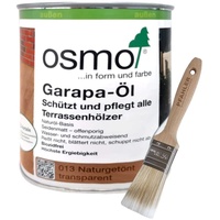 Osmo Garapa-Öl 013 Naturgetönt transparent Terrassen-Öl (2,5 L) + Flächenstreicher Pinsel von Pfahler