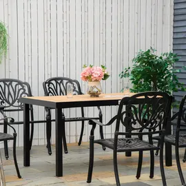Outsunny Gartentisch 140 x 90 x 74 cm Grau