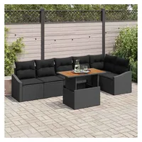 vidaXL Garten-Essgruppe 7-tlg. Schwarz/Braun