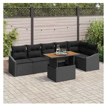 vidaXL Garten-Essgruppe 7-tlg. Schwarz/Braun