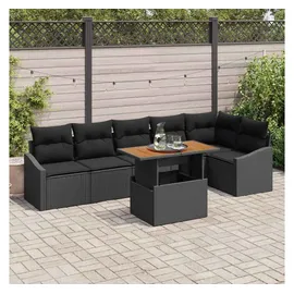 vidaXL Garten-Essgruppe 7-tlg. Schwarz/Braun