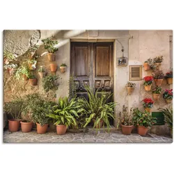 Artland Wandbild »Altstadtgasse Mallorca, Spanien«, Pflanzenbilder, (1 St.), als Alubild, Outdoorbild, Leinwandbild, Poster, Wandaufkleber Artland Farbe Bild(er): braun