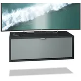 Vladon Lana Lowboard 80 x 29 x 37 cm Schwarz matt/MDF