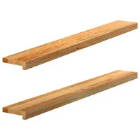 VidaXL Fensterbänke 2 Stk. Hellbraun 120x15x2 cm Massivholz Eiche